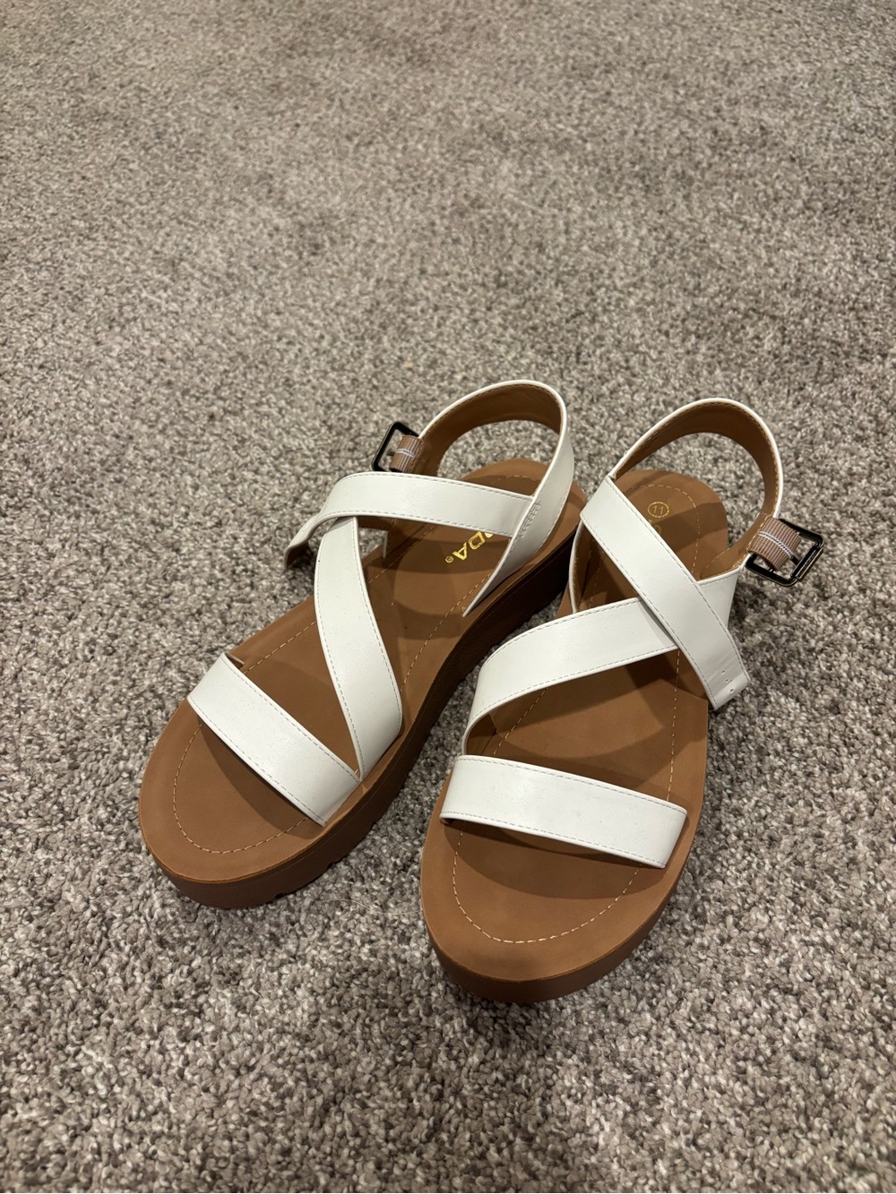Women’s White Strappy Platform Sandals